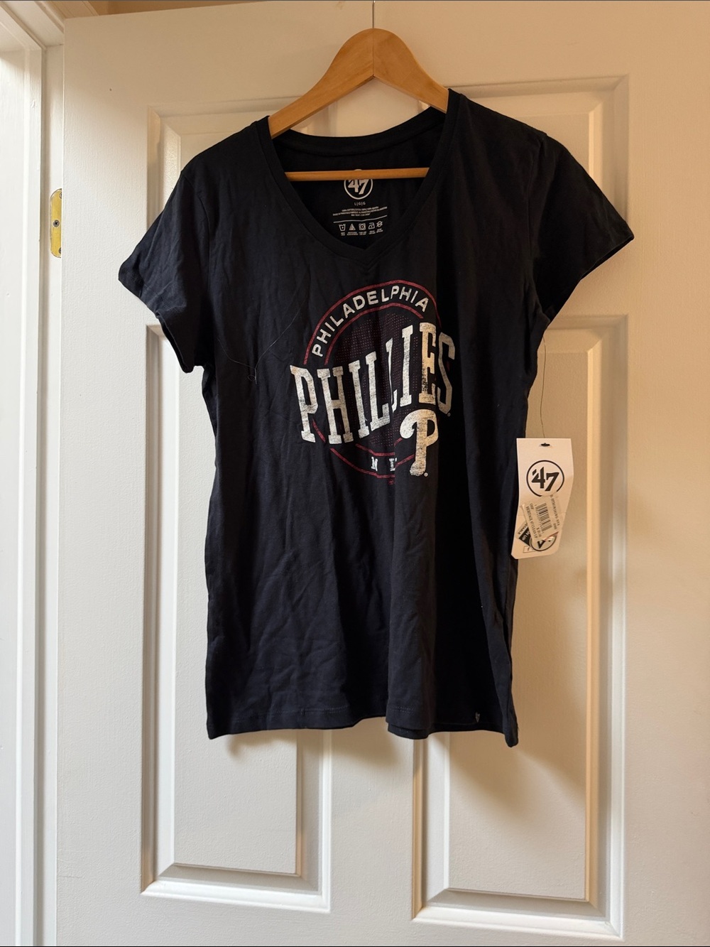 47 Philadelphia Phillies Black Tee with White and Red Logo